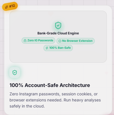 Analytics Social Bank-Grade Cloud Engine: Zero IG Passwords, No Browser Extension, 100% Ban-Safe